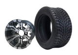 SGC 10″ Vampire Machined/Gunmetal Wheel – Aluminum Alloy / STEELENG 205/50-10 Low Profile Tire DOT Approved (SET of 4)