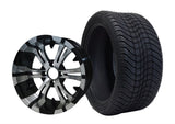 SGC 14″ Vampire Machined/Black Wheel – Aluminum Alloy / STEELENG 205/30-14 Low Profile Tire DOT approved (SET of 4)