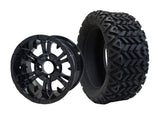 SGC 14″ Vampire Glossy Black Wheel – Aluminum Alloy / STEELENG 23″x10″-14″ All Terrain Tire DOT approved (SET of 4)