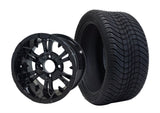 SGC 14″ Vampire Glossy Black Wheel – Aluminum Alloy / STEELENG 205/30-14 Low Profile Tire DOT approved (SET of 4)