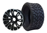 SGC 14″ Vector Machined/Black Wheel – Aluminum Alloy / STEELENG 20″x8.5″-14″ STINGER Hybrid AT Tire DOT approved (SET of 4)