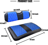 Golf Cart Farm- TXT Diamond Seat Cover- Black w/ Blue