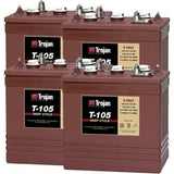 6 Volt Scissor Lift/Floor Scrubber Batteries - Trojan T-105 (4 Pack, 24V)
