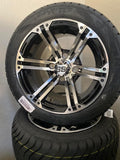 12” Terminator Golf Cart Wheels Mounted to 215/40-12 Low Profile Tires