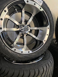 12” Storm Trooper Golf Cart Wheels Mounted to 215/40-12 Low Profile Tires