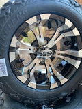 12” VAMPIRE GOLF CART WHEELS MOUNTED TO 20" ALL TERRAIN TIRES