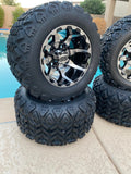 10” VORTEX GOLF CART WHEELS AND ALL TERRAIN TIRES