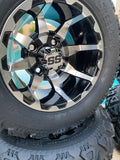 10” VORTEX GOLF CART WHEELS AND ALL TERRAIN TIRES