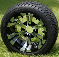 12" VAMPIRE GOLF CART WHEELS and 215/40-12 DOT LOW PROFILE TIRES (SET OF 4)