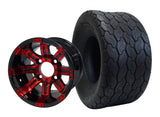 10" Tempest Red-Black Wheels & Tire Combo
