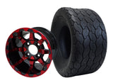 10"  Vortex Red- Black Wheels & Tire Combo