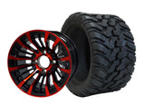 12" Matador Red-Black Wheels & Tire Combo