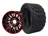 12" Matador Red-Black Wheels & Tire Combo