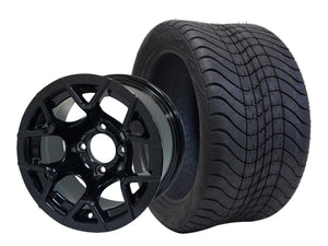 12" Rally Black Wheels & Tire Combo