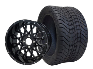 12" Venom Black Wheels & Tire Combo