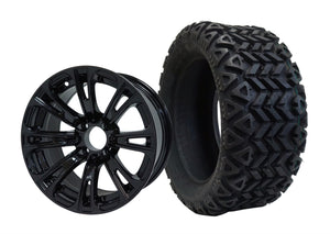 14" VooDoo Black Wheels & Tire Combo