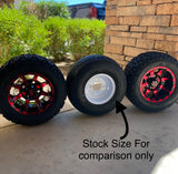 Custom 10” Golf Cart Wheels mounted to All Terrain Tires