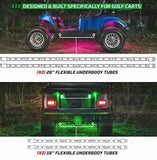 LEDGlow 12pc Million Color LED Golf Cart Underglow Accent Neon Lighting Kit with Wheel Well & Interior Lights for EZGO Yamaha Club Car - Fits Electric & Gas Golf Carts - Water Resistant