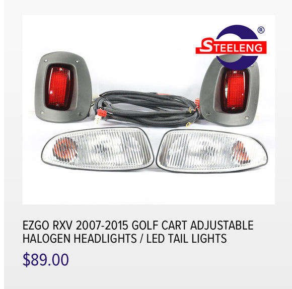 EZGO RXV GOLF CART LIGHT KIT- MADE BY STEEL ENGINEERING (EZGO RXV 2007-2015)