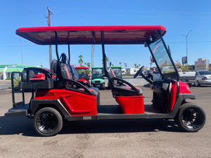 2023 Bintelli - Beyond in Red Limo 6PR Golf Cart w/ Bluetooth Sound Bar & LED Underglow